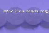 CAG9428 7.5 inches 10mm coin white plated druzy agate beads