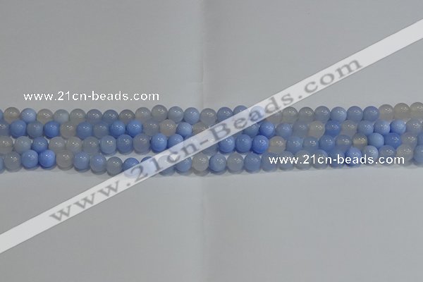 CAG9445 15.5 inches 4mm round blue agate beads wholesale