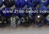 CAG9462 15.5 inches 8mm faceted round fire crackle agate beads