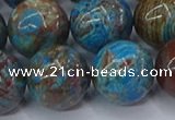 CAG9477 15.5 inches 16mm round blue crazy lace agate beads