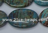 CAG9526 15.5 inches 25*35mm oval blue crazy lace agate beads