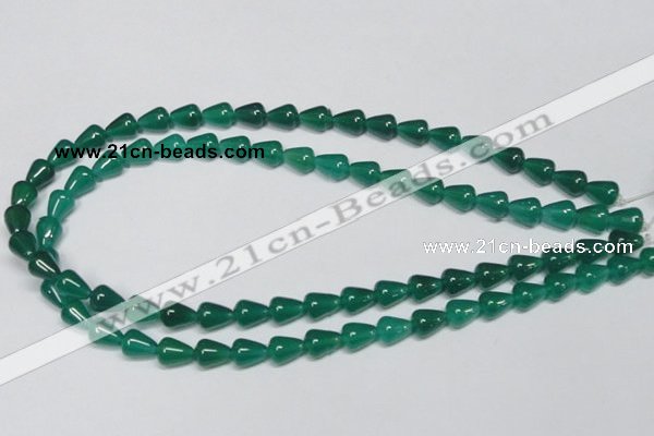 CAG956 15.5 inches 8*10mm teardrpop green agate gemstone beads