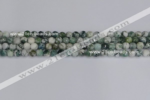 CAG9838 15.5 inches 6mm faceted round tree agate beads