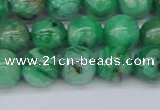 CAG9941 15.5 inches 10mm round green crazy lace agate beads