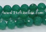 CAJ04 15.5 inches 10mm faceted round green aventurine jade beads