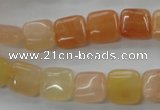 CAJ112 15.5 inches 10*10mm square red aventurine jade beads
