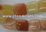CAJ114 15.5 inches 14*14mm square red aventurine jade beads