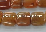 CAJ115 15.5 inches 16*16mm square red aventurine jade beads