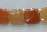 CAJ116 15.5 inches 18*18mm square red aventurine jade beads