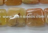 CAJ117 15.5 inches 20*20mm square red aventurine jade beads