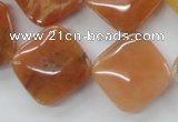 CAJ129 15.5 inches 20*20mm diamond red aventurine jade beads
