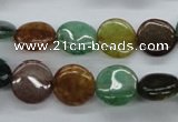CAJ203 15.5 inches 14mm flat round Indian aventurine jade beads