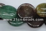 CAJ204 15.5 inches 20mm flat round Indian aventurine jade beads
