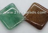CAJ215 15.5 inches 25*25mm diamond Indian aventurine jade beads
