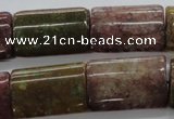 CAJ224 15.5 inches 18*25mm flat tube Indian aventurine beads