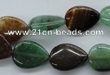 CAJ247 15.5 inches 13*18mm flat teardrop Indian aventurine beads