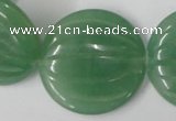 CAJ307 15.5 inches 35mm carved coin green aventurine jade beads