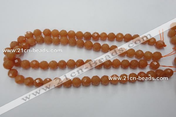 CAJ363 15.5 inches 10mm faceted round red aventurine beads wholesale