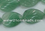 CAJ56 15.5 inches 18*25mm twisted leaf green aventurine jade beads