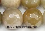 CAJ873 15 inches 12mm faceted round AB-color jade beads