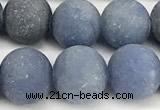 CAJ877 15 inches 8mm round matte blue aventurine beads