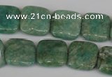 CAM1028 15.5 inches 16*16mm square natural Russian amazonite beads