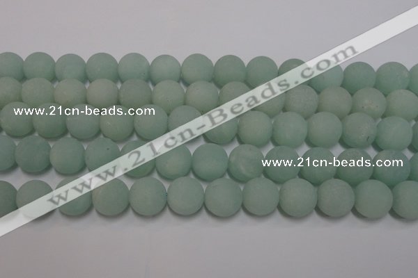 CAM1115 15.5 inches 14mm round matte amazonite beads wholesale