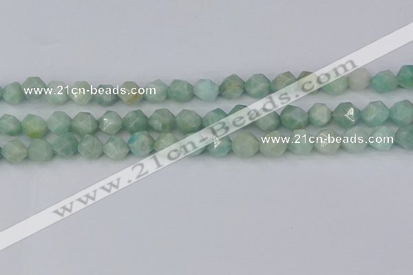 CAM1473 15.5 inches 8mm faceted nuggets Brazilian amazonite beads