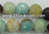 CAM167 15.5 inches 18mm faceted round amazonite gemstone beads