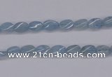 CAQ147 15.5 inches 5*7mm twisted oval natural aquamarine beads