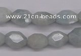 CAQ158 15.5 inches 12*14mm octagonal natural aquamarine beads