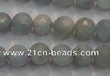 CAQ224 15 inches 10mm faceted round aquamarine beads wholesale