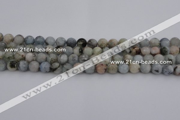 CAQ420 15.5 inches 6mm faceted round natural aquamarine beads