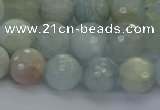 CAQ553 15.5 inches 8mm faceted round natural aquamarine beads