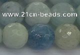 CAQ556 15.5 inches 14mm faceted round natural aquamarine beads