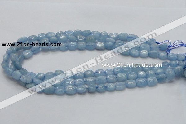 CAQ56 15.5 inches 9*12mm nugget natural aquamarine gemstone beads