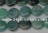 CAQ618 15.5 inches 10mm flat round aquamarine gemstone beads