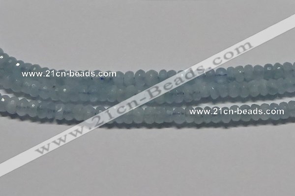 CAQ762 15.5 inches 6*10mm faceted rondelle aquamarine beads