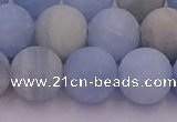 CAQ813 15.5 inches 10mm round matte aquamarine beads wholesale