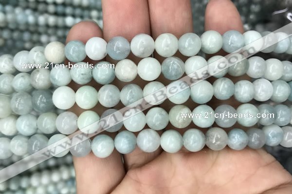 CAQ842 15.5 inches 8mm round aquamarine beads wholesale