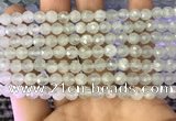 CAQ875 15.5 inches 6mm faceted round aquamarine gemstone beads