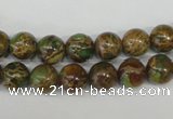 CAT5050 15.5 inches 8mm round natural aqua terra jasper beads