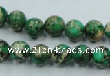 CAT58 15.5 inches 10mm round dyed natural aqua terra jasper beads