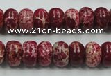 CAT66 15.5 inches 8*12mm rondelle dyed natural aqua terra jasper beads