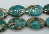 CAT98 15.5 inches 13*18mm oval dyed natural aqua terra jasper beads