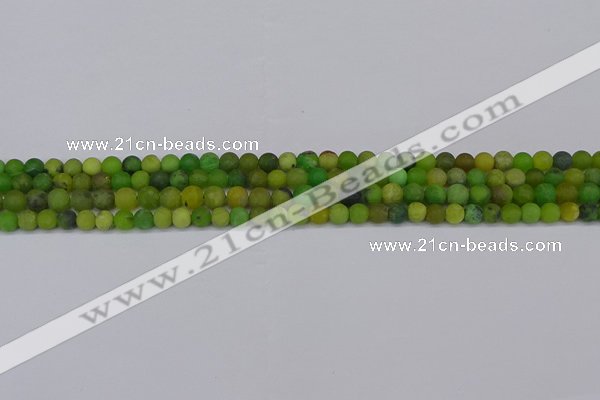 CAU410 15.5 inches 4mm round matte Australia chrysoprase beads