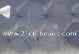 CBC742 15.5 inches 10mm faceted nuggets blue chalcedony beads