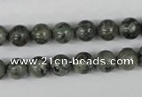 CBD202 15.5 inches 8mm round green brecciated jasper beads