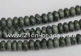 CBD209 15.5 inches 3*6mm rondelle green brecciated jasper beads