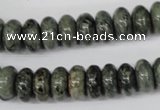 CBD210 15.5 inches 6*12mm rondelle green brecciated jasper beads